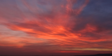 Fototapeta premium dramatic sunset with clouds