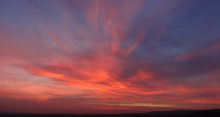 Fototapeta na wymiar dramatic sunset with clouds