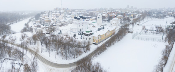 the city of Kirov and the high bank of the river Vyatka and the Alexander Grin Embankment and and...