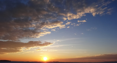 Fototapeta na wymiar dramatic sunset with clouds
