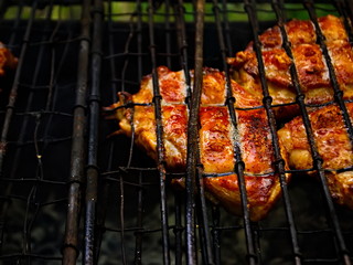 Barbecue for the poor. Departure on the nature of kebabs. Roasted meat on the fire. Meat on the fire.