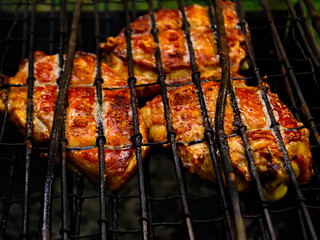 Barbecue for the poor. Departure on the nature of kebabs. Roasted meat on the fire. Meat on the fire.