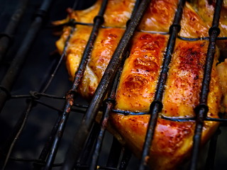 Barbecue for the poor. Departure on the nature of kebabs. Roasted meat on the fire. Meat on the fire.