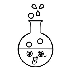 line drawing cartoon test tube