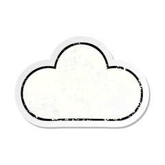 distressed sticker of a cute cartoon white cloud