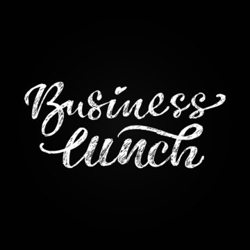 Lettering business lunch written on the blackboard