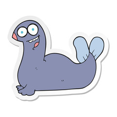 sticker of a cartoon seal