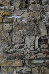 old brick wall in countryside