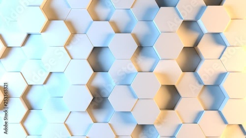 Set Of 3 Hexagon Background Animations White Abstract