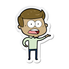 sticker of a cartoon shocked man