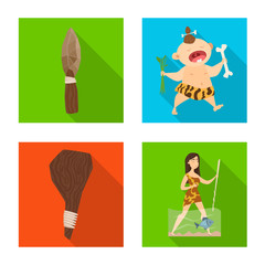 Isolated object of evolution  and prehistory sign. Set of evolution  and development  vector icon for stock.