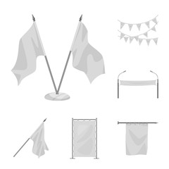 Vector illustration of promotional  and textile  symbol. Collection of promotional  and white  stock vector illustration.