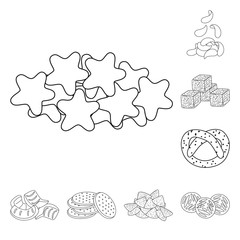 Vector illustration of product and menu symbol. Set of product and flavor vector icon for stock.