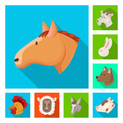 Vector design of agriculture and breeding symbol. Set of agriculture and organic  stock vector illustration.