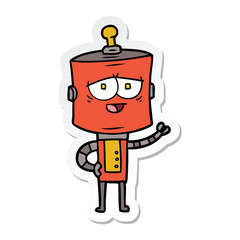 sticker of a cartoon robot