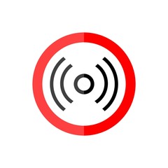 Wireless signal area ahead, Road sign