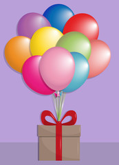 holiday illustration balls and box