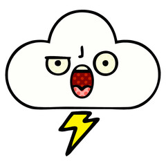 Naklejka premium comic book style cartoon storm cloud