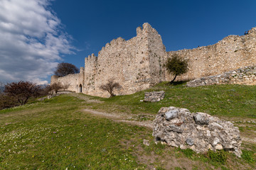 Fototapeta na wymiar 12th century Old Byzantine castle in Platamonas .Olympus region Macedonia Greece