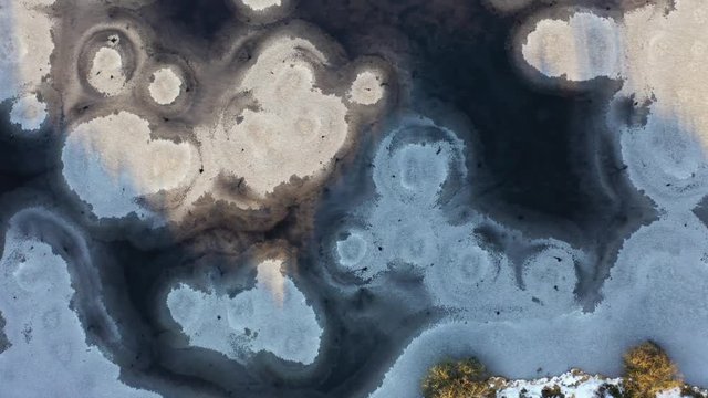 Amazing lake ice formations - seven sisters lakes