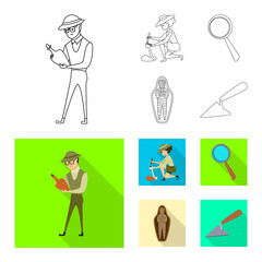 Fototapeta premium Isolated object of story and items icon. Set of story and attributes stock symbol for web.