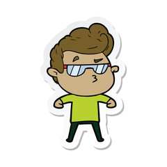 sticker of a cartoon cool guy