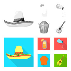 Isolated object of cafe and Latin icon. Collection of cafe and national vector icon for stock.