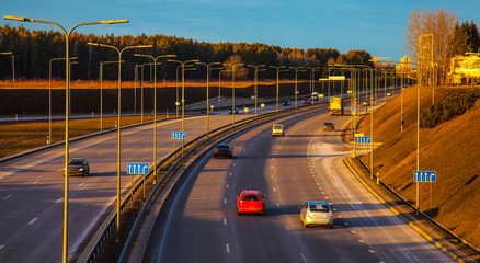Vilnius,west bypass in the evening
