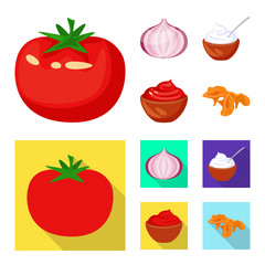 Vector illustration of taste and product logo. Collection of taste and cooking vector icon for stock.