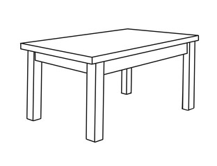 Realistic sketch of the table in perspective. Vector
