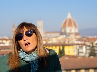 Portraits of my wife in front of Santa Maria del Fiore