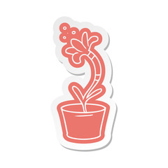 cartoon sticker of a house plant