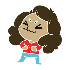cartoon of cute kawaii girl