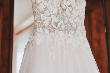 Close up of wedding dress