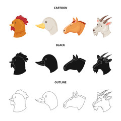 Isolated object of agriculture and breeding logo. Collection of agriculture and organic  stock vector illustration.