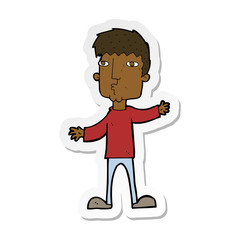 Obraz premium sticker of a cartoon curious man