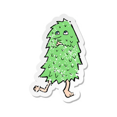 retro distressed sticker of a cartoon monster