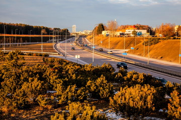 Vilnius,west bypass in the evening