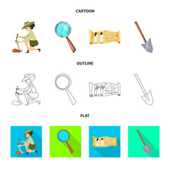 Vector design of story and items sign. Set of story and attributes  vector icon for stock.
