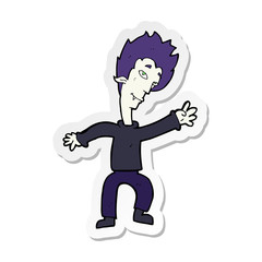 sticker of a cartoon halloween vampire