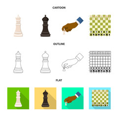 Vector design of checkmate and thin symbol. Set of checkmate and target stock symbol for web.