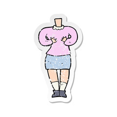 retro distressed sticker of a cartoon female body