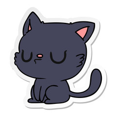 sticker cartoon of cute kawaii cat