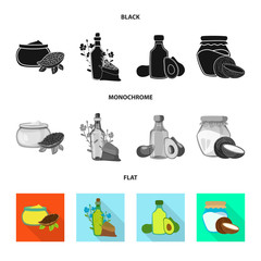 Vector design of healthy  and vegetable  symbol. Collection of healthy  and agriculture stock vector illustration.