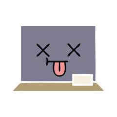 flat color retro cartoon chalkboard