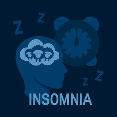 Insomnia vector concept in simple flat style