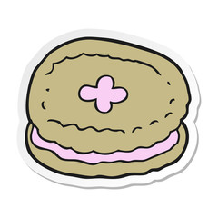 sticker of a cartoon biscuit