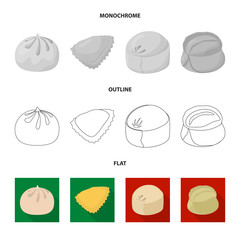 Vector design of products  and cooking sign. Collection of products  and appetizer stock vector illustration.