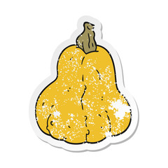 distressed sticker of a cartoon squash
