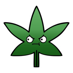 gradient shaded cartoon marijuana leaf